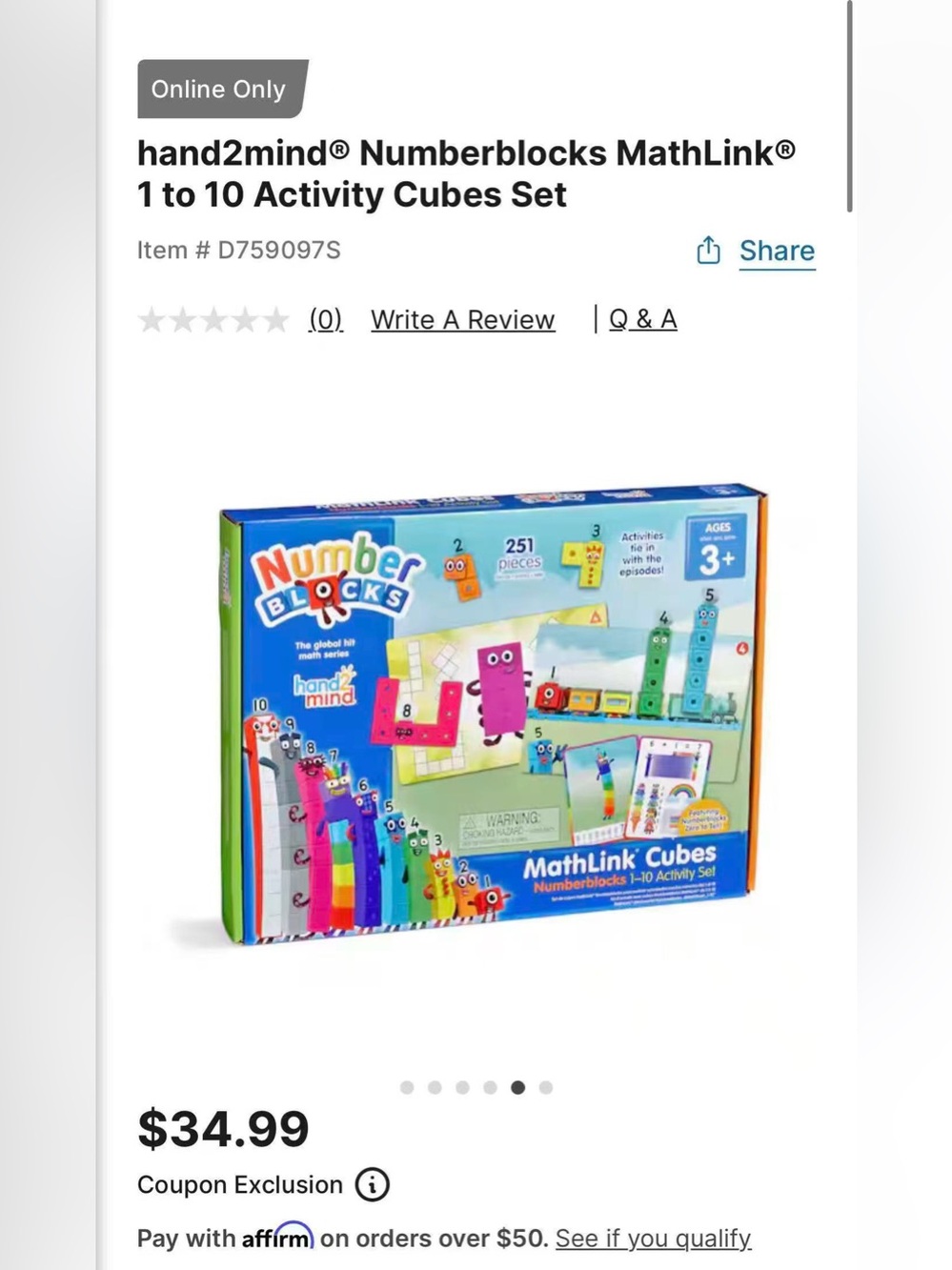 Numberblocks MathLink Cubes Activity/Learning Resources Popsicle Count/4 Bananas - Picture 2 of 16